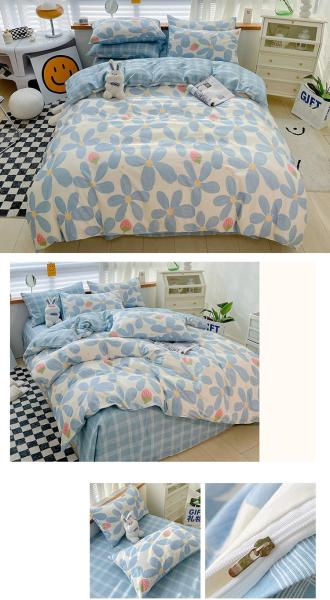 360Home Schlafzimmer Bettwäsche Bettdecke Baumwolle Bettbezug Blaue blüte